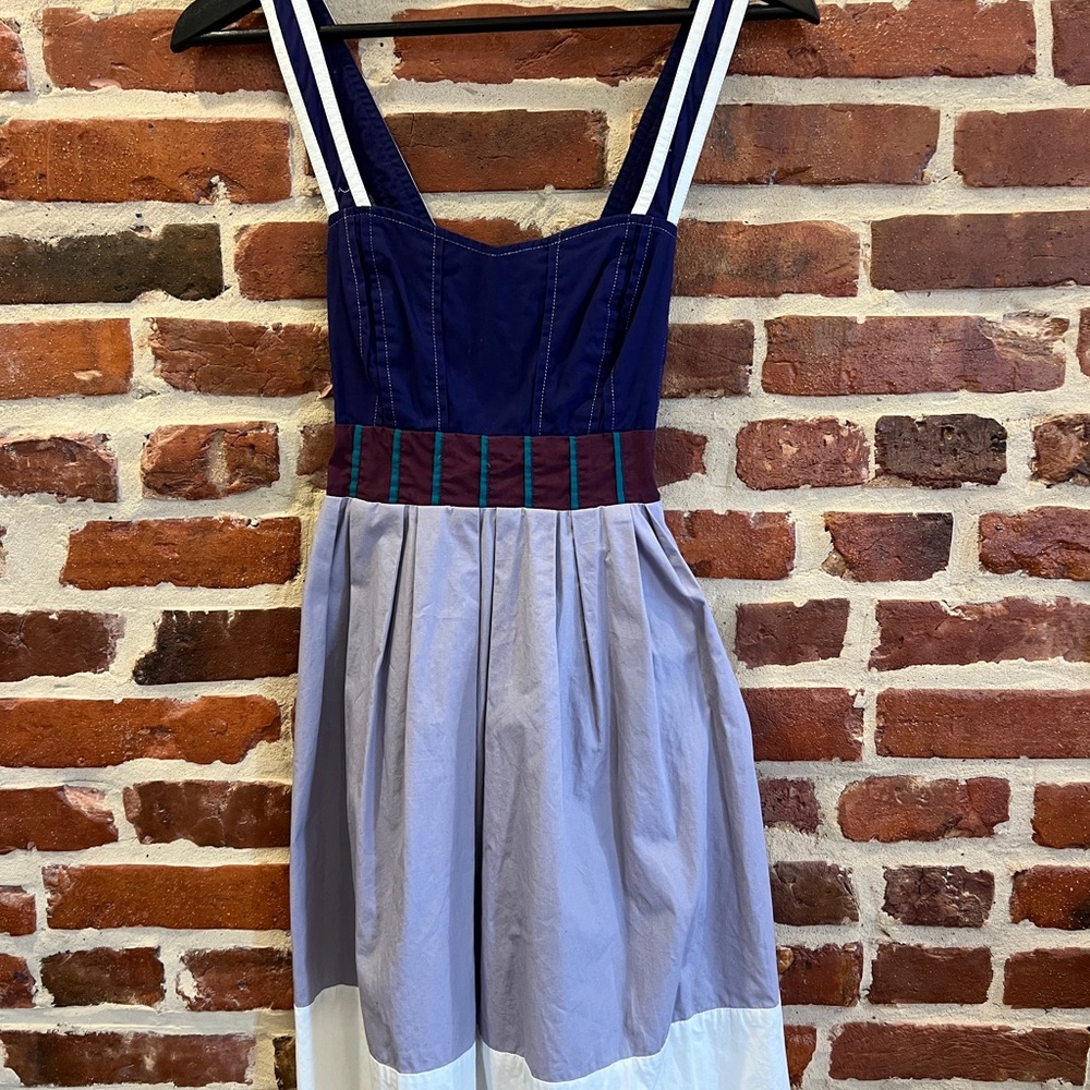 Lux Navy and Gray Midi Dress